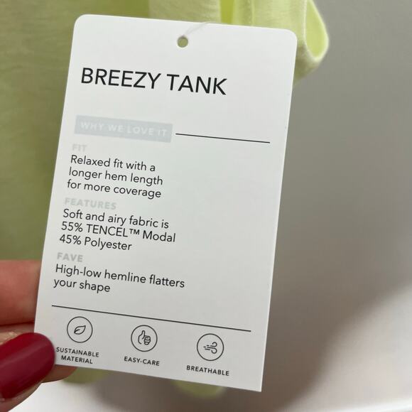 Athleta Womens Breezy Tank Top 3X Yellow Crew Neck Pullover Workout Athletic - Picture 10 of 10